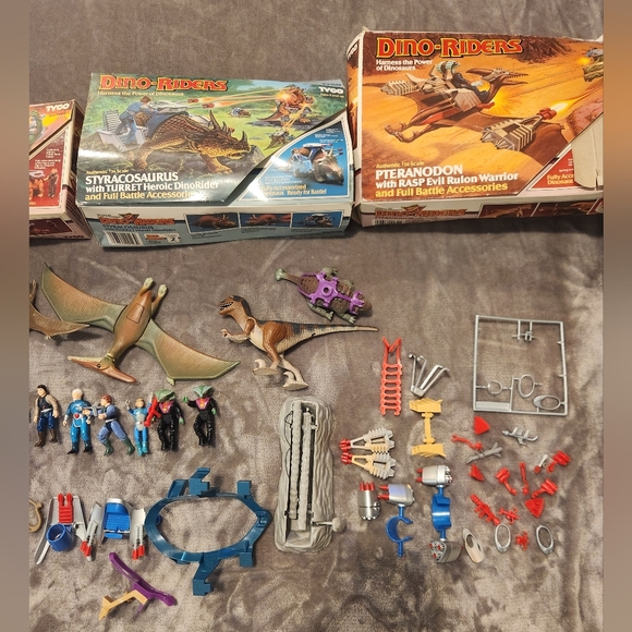 Tyco Dino-Riders Ankylosaurus Styracosaurus Pteranodon Vtg Etc READ